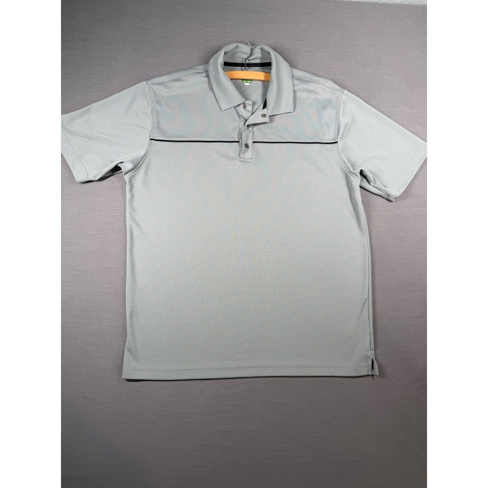 BOLLE Mens Golf Tech Polo Shirt Gray Short Sleeve  Breathable Size L Excellent